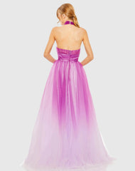 Purple Cross Front Ombre Gown