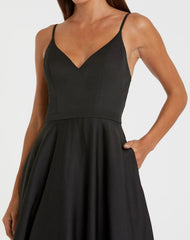 Black Classic A-Line V-Neck Ballgown