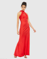 Keyhole Halter Empire Waist Gown