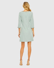 Green A-Line Embellished Cocktail Dress