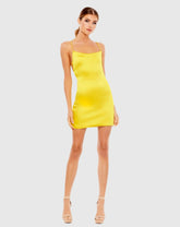 Satin Lace Up Back Sleeveless Mini Dress - FINAL SALE