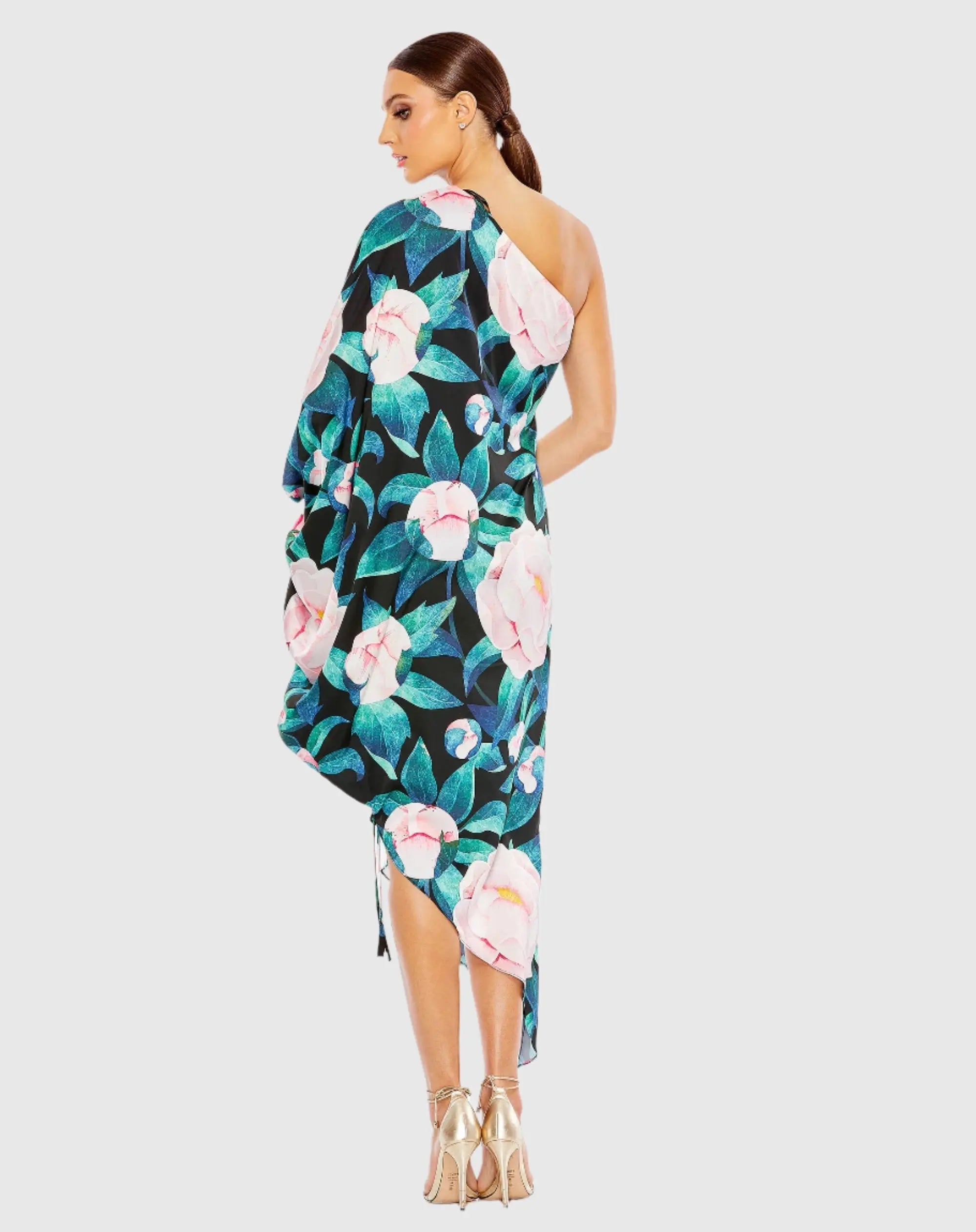 Multicolor Floral One Shoulder Dress
