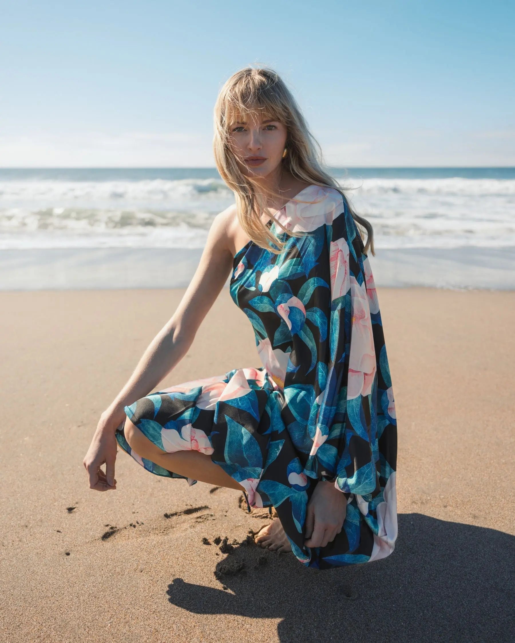 Multicolor Floral One Shoulder Dress