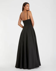 Black Classic A-Line V-Neck Ballgown