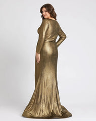Gold Metallic Evening Gown (Plus)