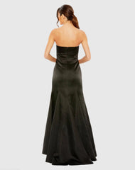 Black Strapless Bow Mermaid Gown