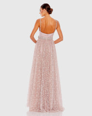 Pink Rhinestone Embellished Sweetheart Neckline Gown