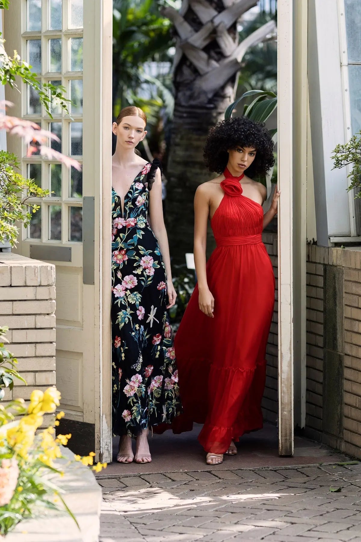 Red Asymmetrical Halter Neck Tiered A Line Gown