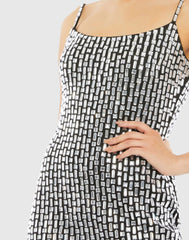 Black Beaded Tank Mini Dress