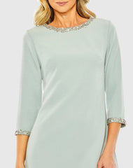 Green A-Line Embellished Cocktail Dress