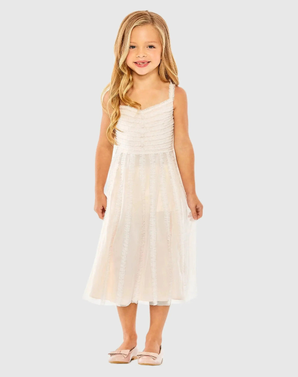 Girls Sleeveless Ruffle Tiered Mini Dress