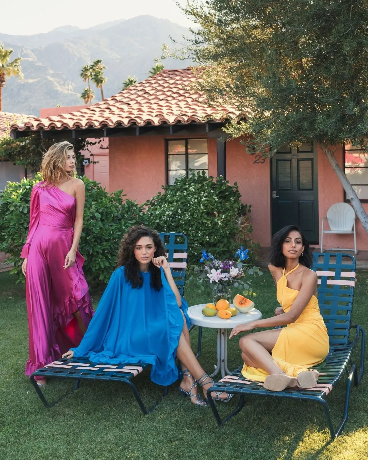 Pink Long One Sleeve Asymmetrical Ruffle Hem Gown