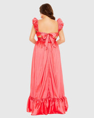 Pink Ruffle Strap High Low Gown (Plus)